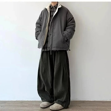 Japanese Style Functional Paratrooper Casual Pants Men Women's Preppy Vintage Versatile Loose Fit Straight Leg Bell Bottoms Work